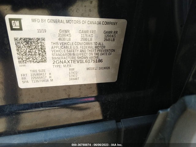 Chevrolet EQUINOX LT 2020 2GNAXTEV1L6175186 Image 9