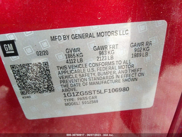 Chevrolet MALIBU RS 2020 1G1ZG5ST5LF106980 Image 11