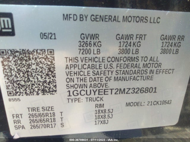 Chevrolet Silverado 1500 Rst 2021 1GCUYEET2MZ326801 Image 15
