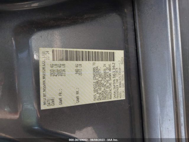 1N4AL3AP3FN361362 Nissan Altima 2.5 S
