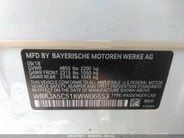 WBAJA5C51KWW06653 BMW 5 Series 530i