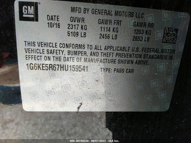 1G6KE5R67HU159541 Cadillac Ct6 Sedan Luxury Awd