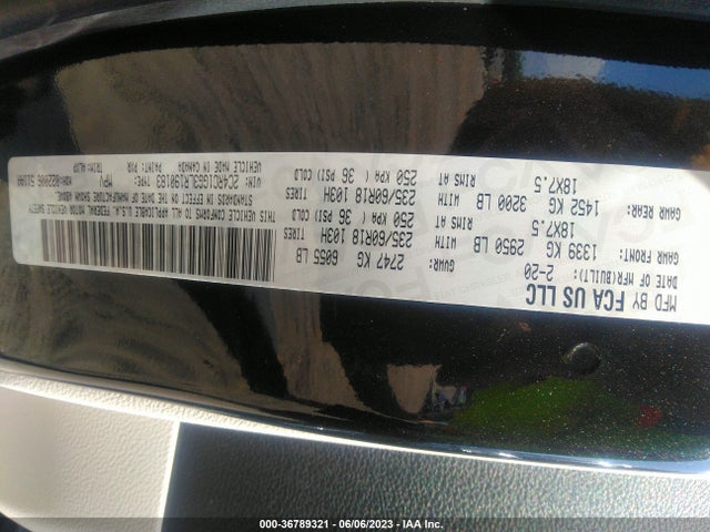 2C4RC1GG3LR190183 Chrysler Pacifica Limited