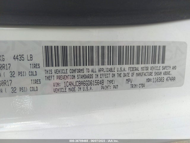 Jeep Compass Sport 2016 1C4NJCBA6GD615648 Image 9