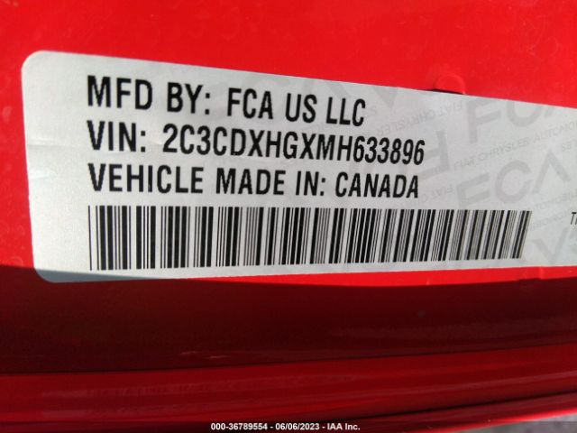 2C3CDXHGXMH633896 Dodge CHARGER GT