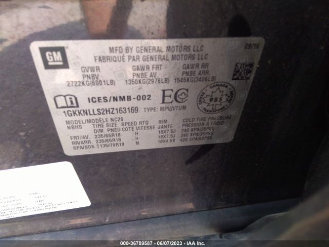 1GKKNLLS2HZ163169 GMC ACADIA SLE