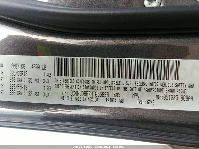3C4NJDBB7HT655893 Jeep Compass Latitude