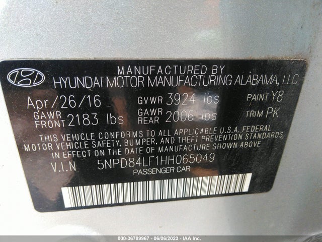 Hyundai ELANTRA SE 2017 5NPD84LF1HH065049 Image 9
