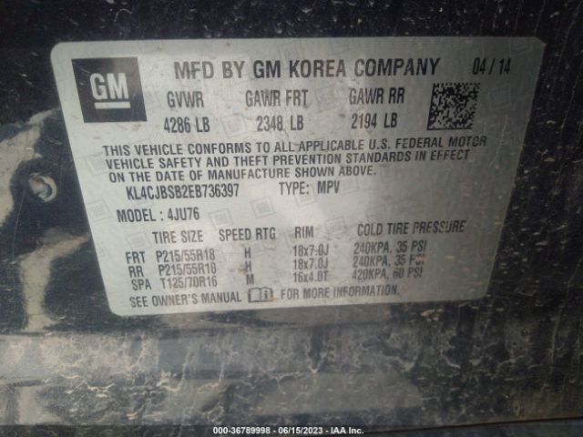 KL4CJBSB2EB736397 Buick Encore Convenience