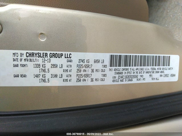 2C4RC1BG9ER228302 Chrysler Town & Country Touring