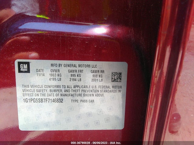 Chevrolet CRUZE LTZ 2015 1G1PG5SB7F7146832 Image 10