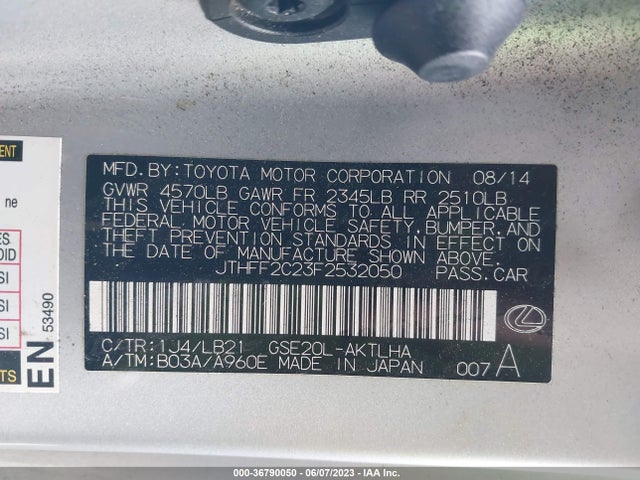 JTHFF2C23F2532050 Lexus IS 250C