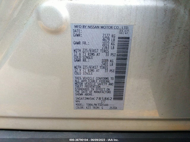 Nissan ROGUE S 2017 5N1AT2MV5HC785862 Image 15