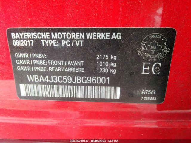 WBA4J3C59JBG96001 BMW 4 Series 430i Xdrive