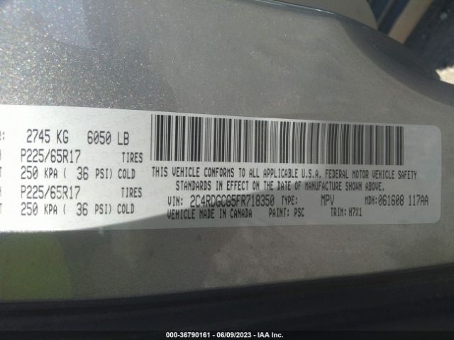 2C4RDGCG5FR718350 Dodge Grand Caravan Sxt