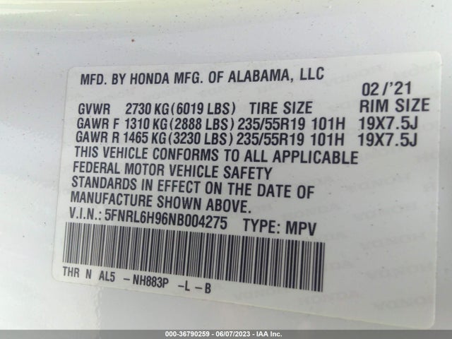 Honda Odyssey Elite 2022 5FNRL6H96NB004275 Image 15