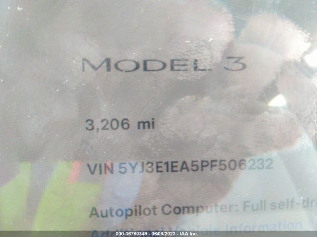 5YJ3E1EA5PF506232 Tesla MODEL 3