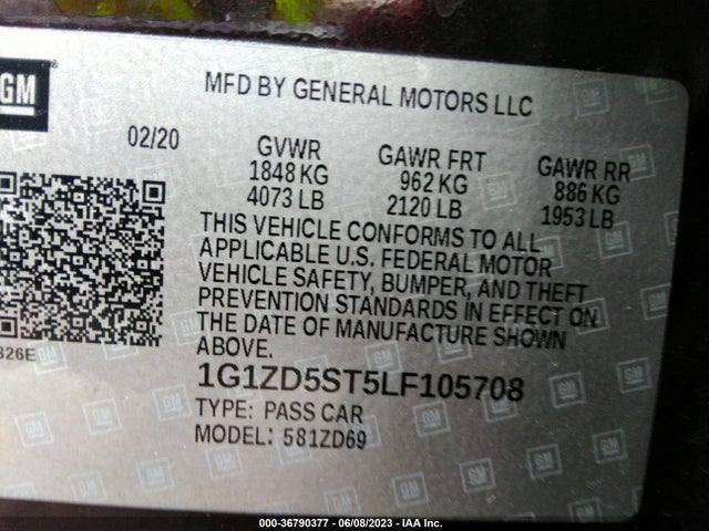 Chevrolet MALIBU LT 2020 1G1ZD5ST5LF105708 Image 9