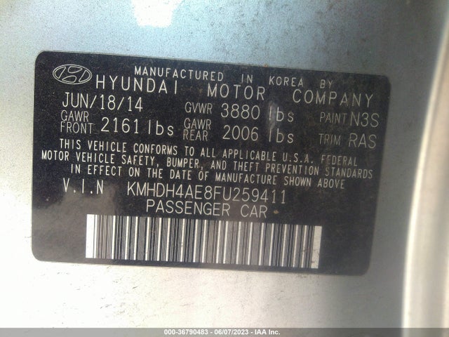 Hyundai ELANTRA SE 2015 KMHDH4AE8FU259411 Image 10
