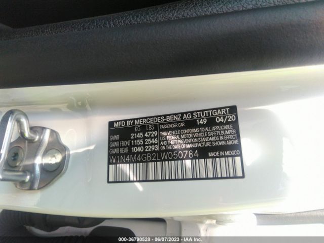 W1N4M4GB2LW050784 Mercedes-Benz Glb Glb 250