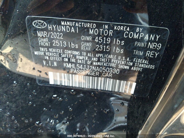 2022 Hyundai Sonata, VIN: KMHL54JJ2NA050330