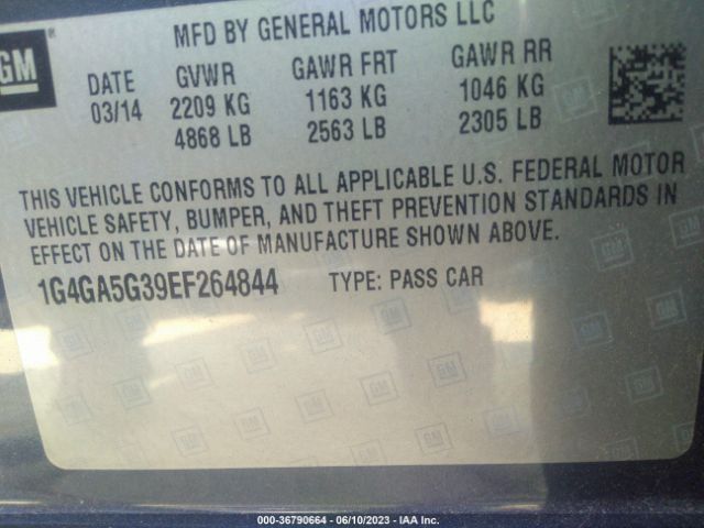 1G4GA5G39EF264844 Buick Lacrosse Base