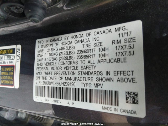 Honda CR-V LX 2018 2HKRW6H35JH202490 Image 15