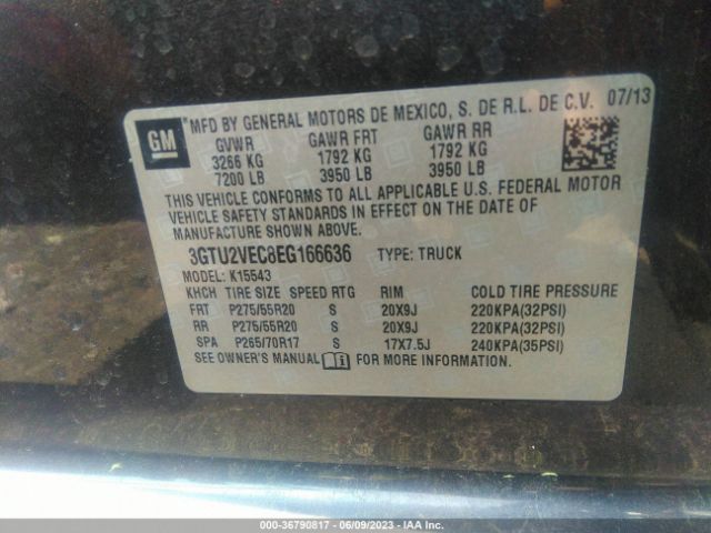 3GTU2VEC8EG166636 GMC Sierra 1500 Slt