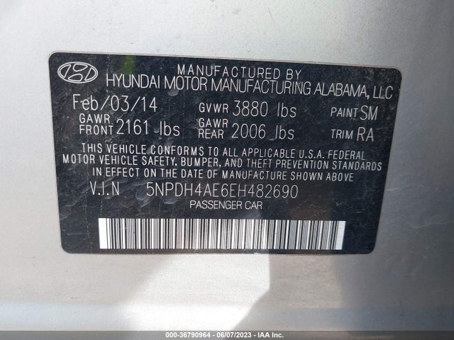 Hyundai ELANTRA SE 2014 5NPDH4AE6EH482690 Image 10