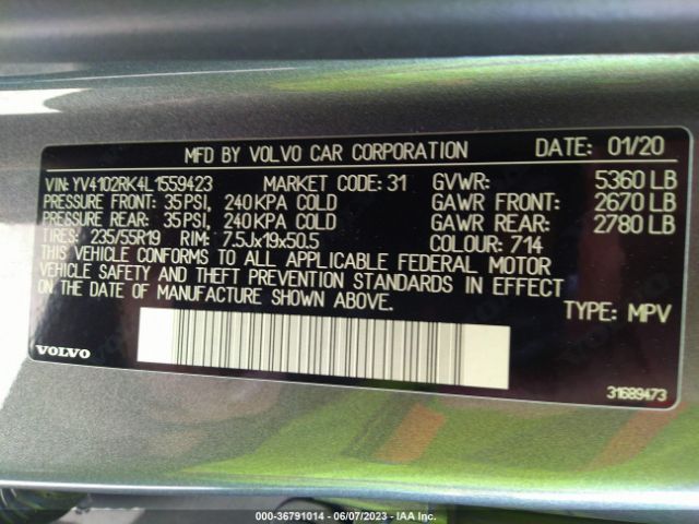 YV4102RK4L1559423 Volvo Xc60 Momentum
