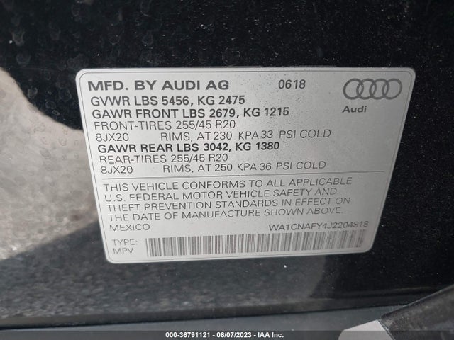 WA1CNAFY4J2204818 Audi Q5 Prestige/tech Prestige