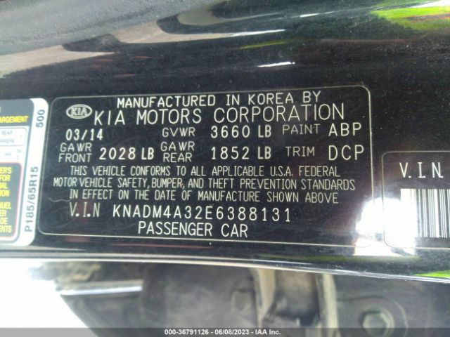 KNADM4A32E6388131 KIA RIO LX