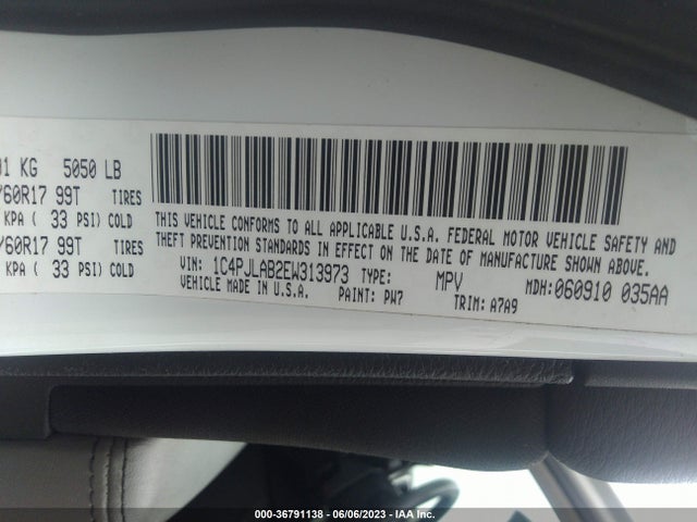 1C4PJLAB2EW313973 Jeep Cherokee Sport