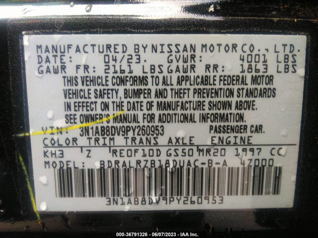 Nissan SENTRA SR 2023 3N1AB8DV9PY260953 Image 10