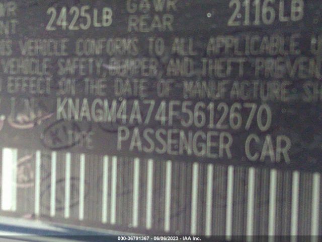 KNAGM4A74F5612670 KIA Optima Lx