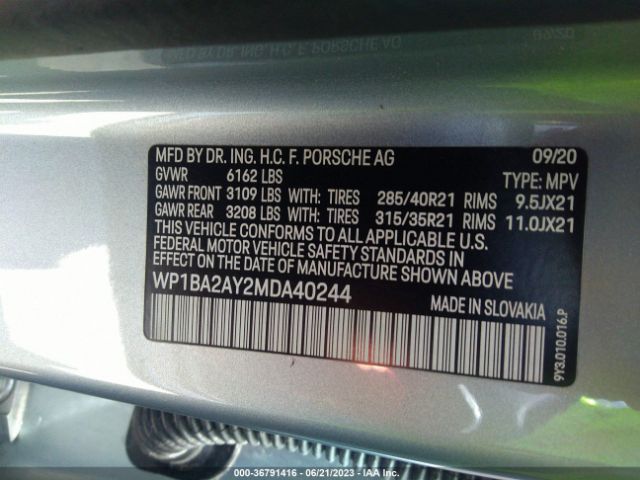 WP1BA2AY2MDA40244 Porsche Cayenne