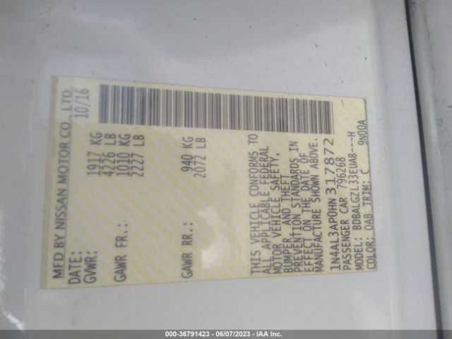 1N4AL3AP0HN317872 Nissan Altima 2.5 S