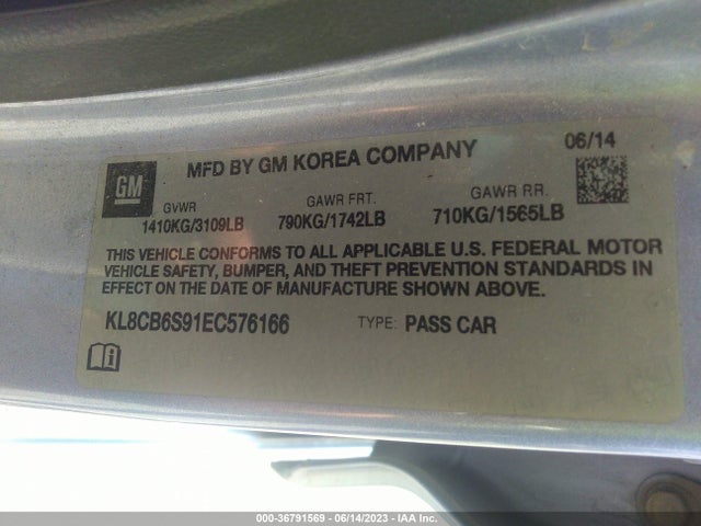 Chevrolet SPARK LS 2014 KL8CB6S91EC576166 Image 10