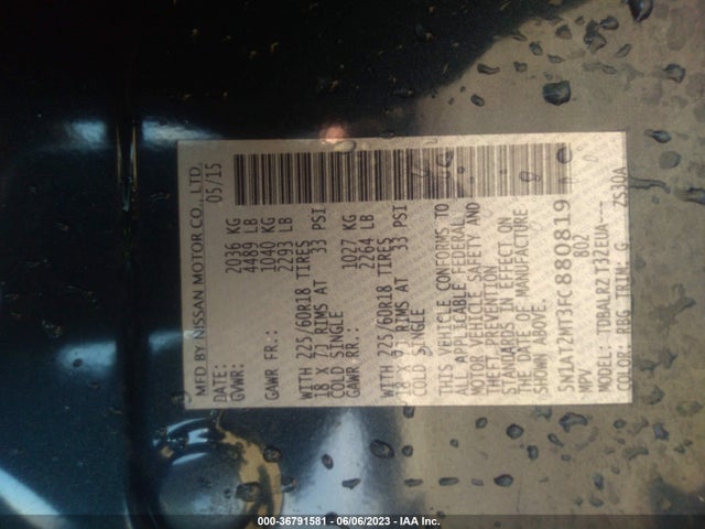 Nissan Rogue Sl 2015 5N1AT2MT3FC880819 Image 10
