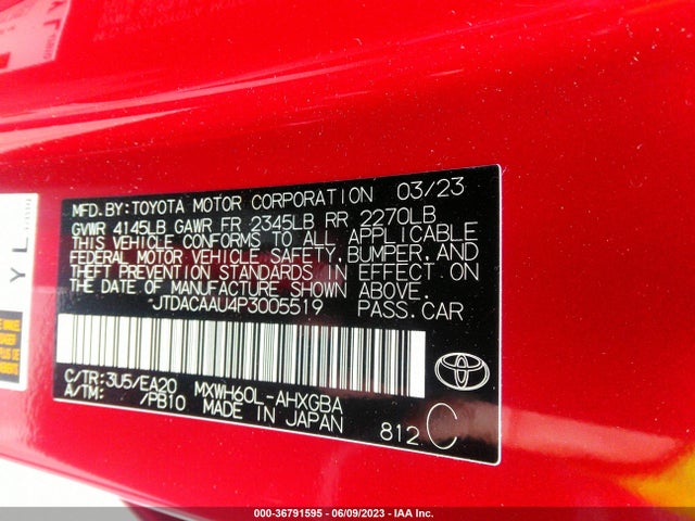2023 Toyota Prius, VIN: JTDACAAU4P3005519