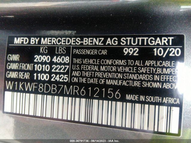 W1KWF8DB7MR612156 Mercedes-Benz C-class C 300