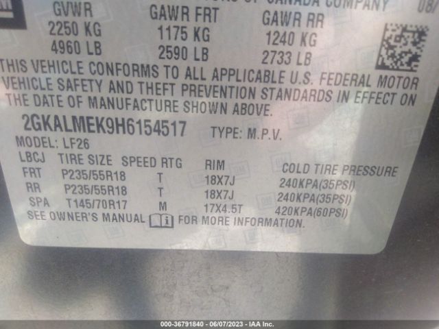 2GKALMEK9H6154517 GMC Terrain Sle