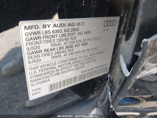 WA1AJAF76MD041611 Audi Q7 PREMIUM