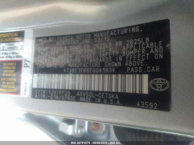 Toyota CAMRY SE 2015 4T1BF1FK6FU041834 Image 12