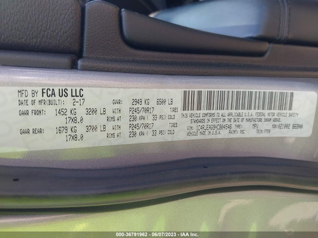 1C4RJEAG9HC804546 Jeep Grand Cherokee Laredo