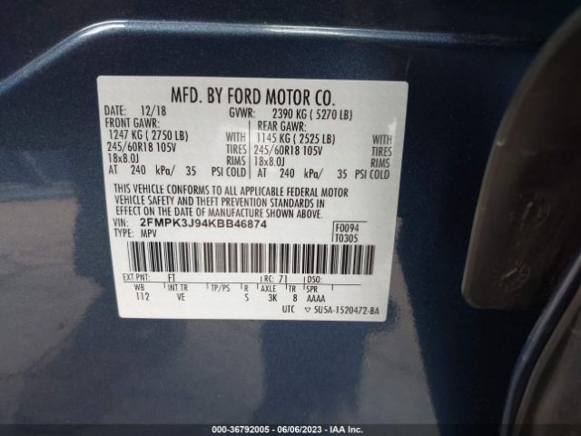 2FMPK3J94KBB46874 Ford EDGE SEL