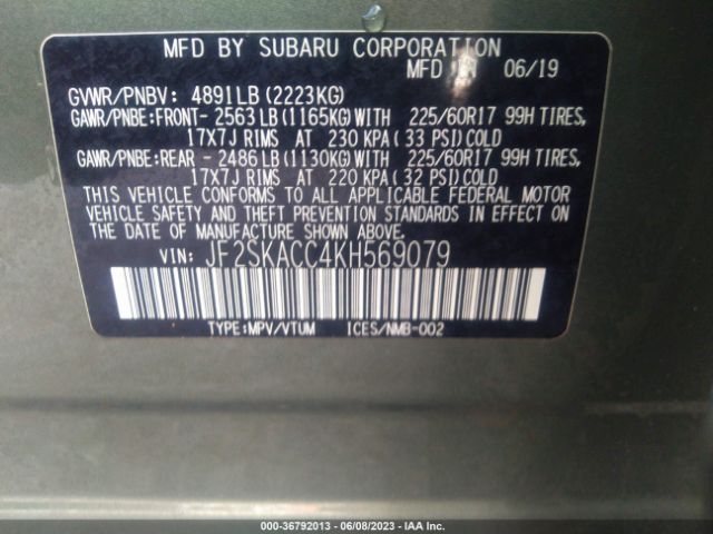 JF2SKACC4KH569079 Subaru Forester