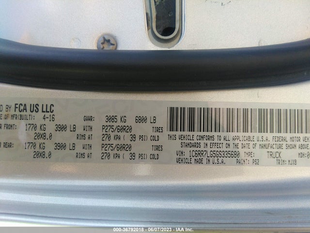 1C6RR7LG5GS335680 RAM 1500 Big Horn