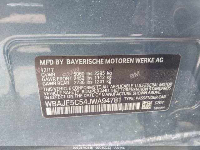 WBAJE5C54JWA94781 BMW 5 Series 540i