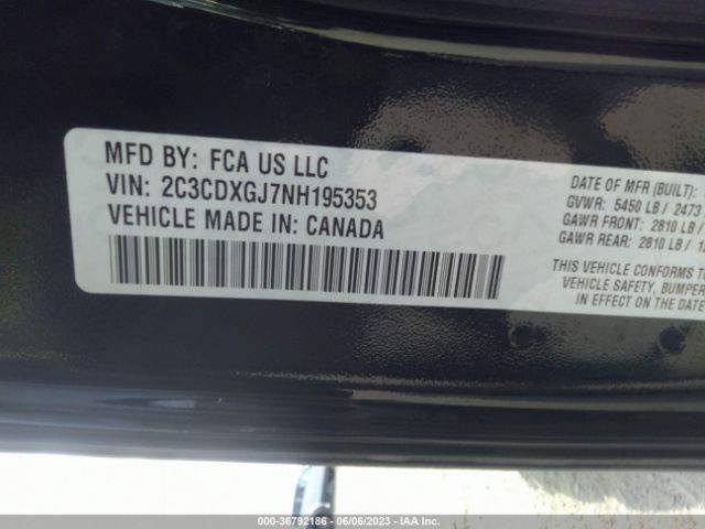 2C3CDXGJ7NH195353 Dodge Charger Scat Pack